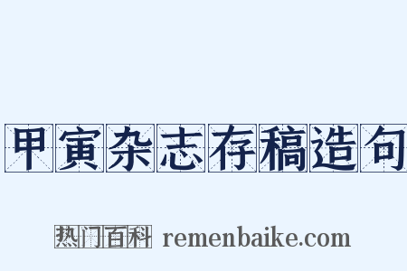 甲寅杂志存稿造句是什么意思的图片